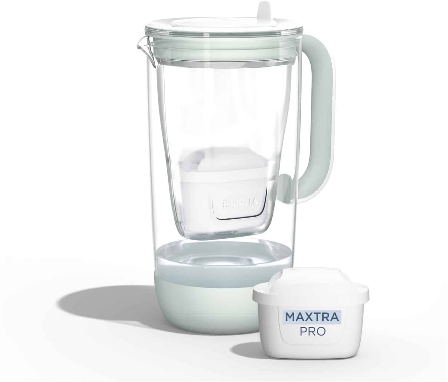 Brita Glas Wasserfilter-Kanne Model One Tischwasserfilter hellgrün
