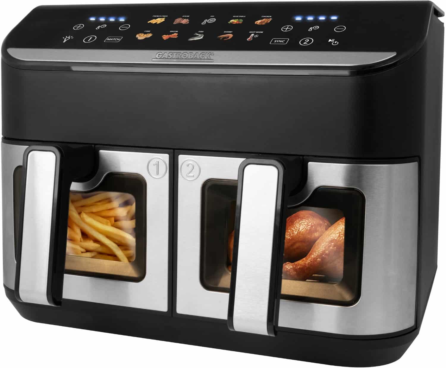 Gastroback Heat & Crisp Duo Family 9L Heißluft-Fritteuse