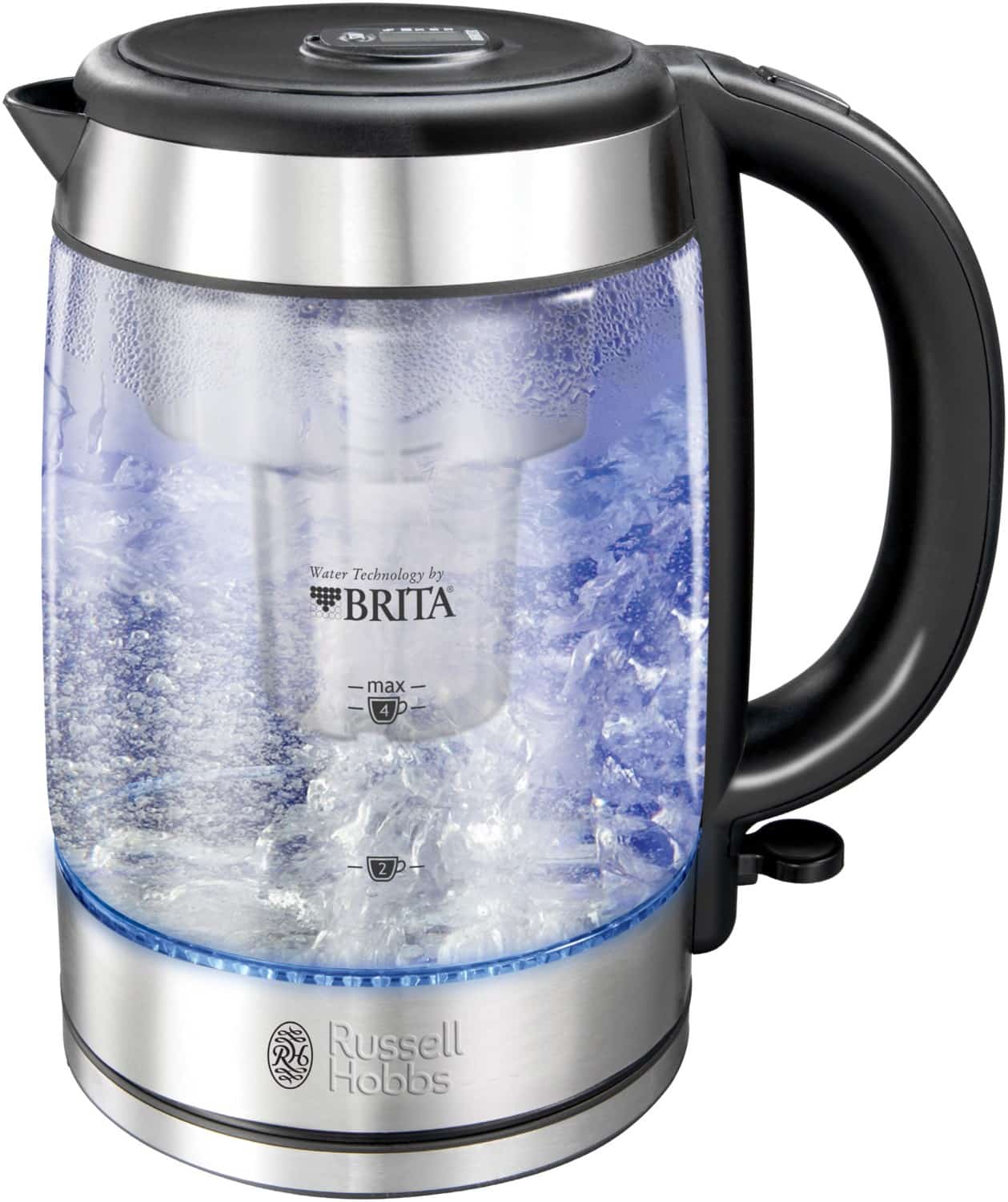 Russell Hobbs Clarity Wasserkocher 2.2 KW mit Wasserfilter edelstahl/Glas