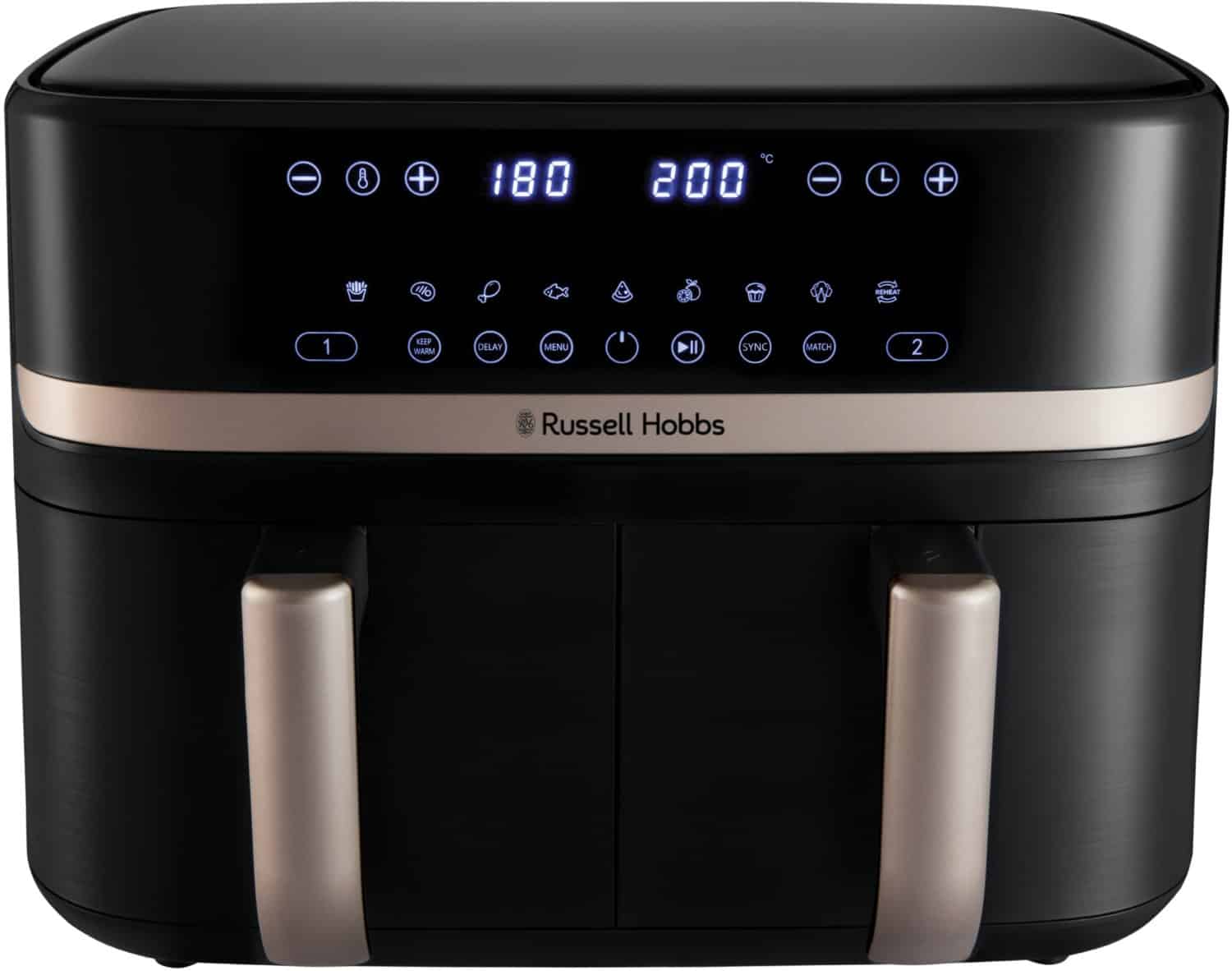 Russell Hobbs SatisFry Dual basket Heißluft-Fritteuse schwarz/champagner