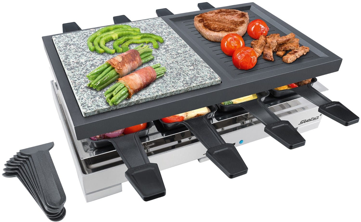 Steba RC 88 Raclette edelstahl/schwarz