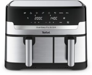 Tefal EY905D Dual Easy Fry & Grill Heißluft-Fritteuse edelstahl