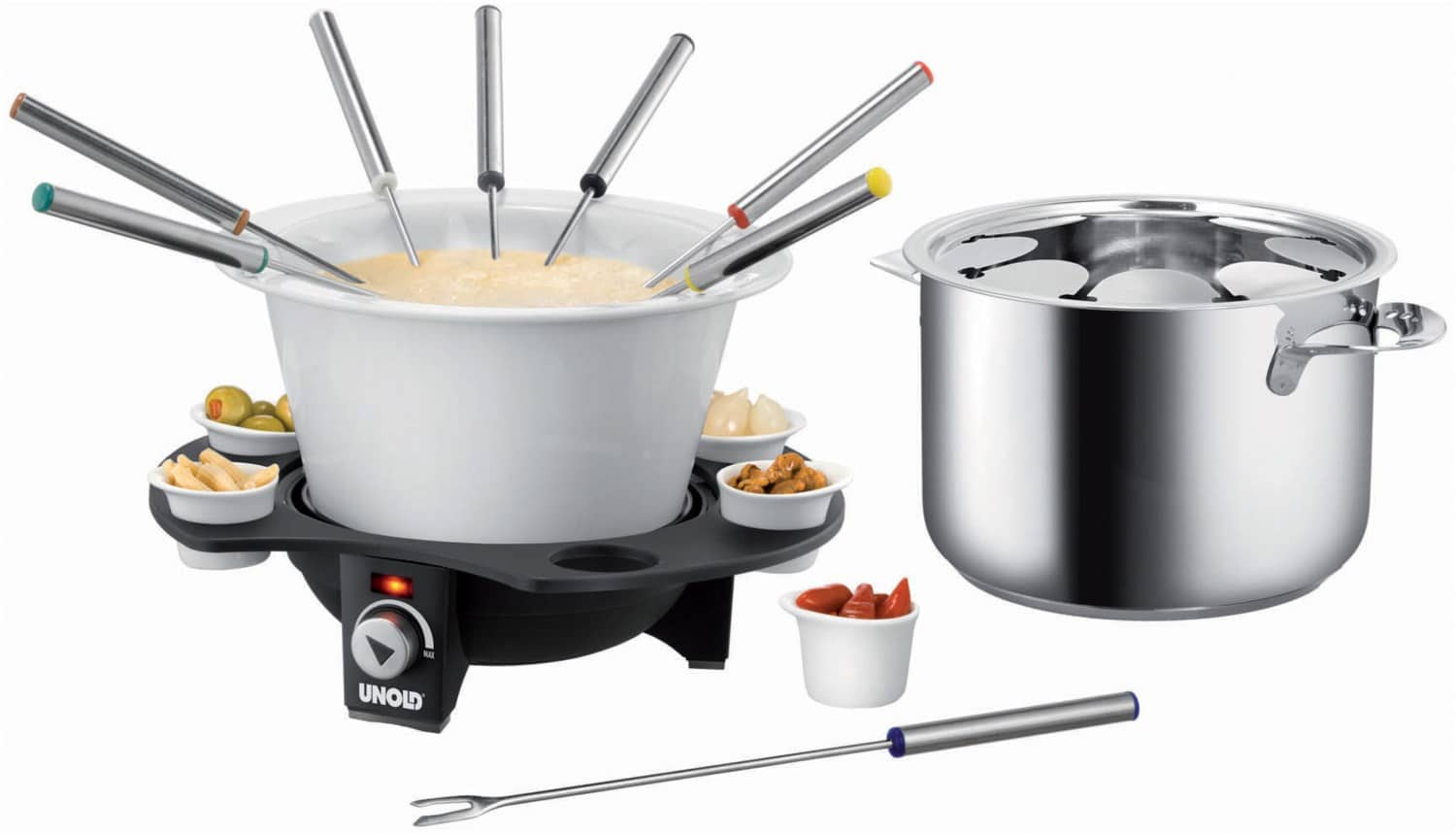 Unold 48645 Elegance Fondue schwarz/silber